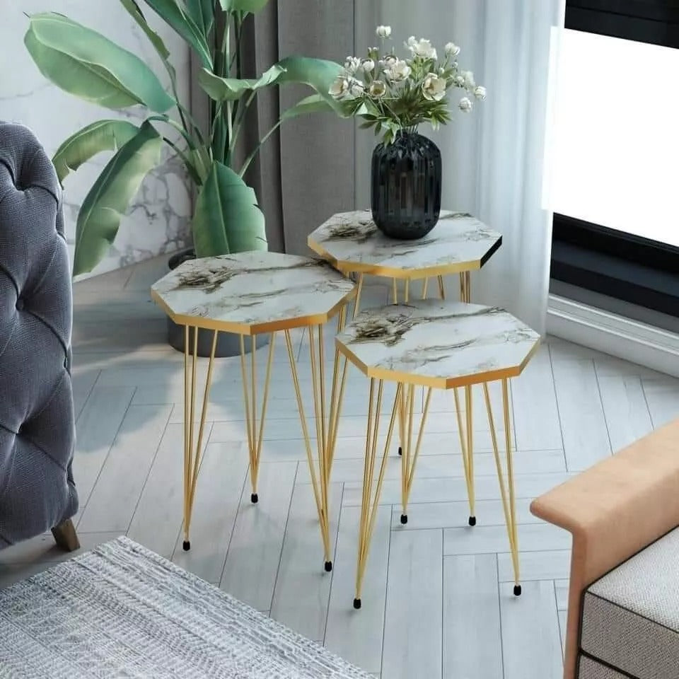 White Nesting Table Set