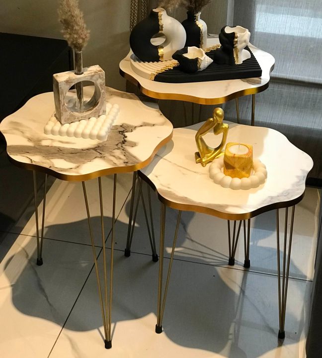 White Nesting Table Set