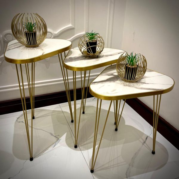 White Nesting Table Set