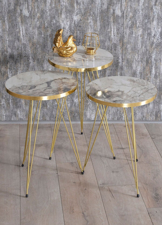 White Nesting Table Set