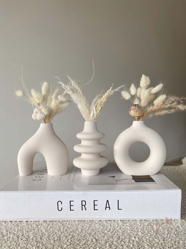 Set of 3 Ceramic Vases – Donut, Nordic & Tire
