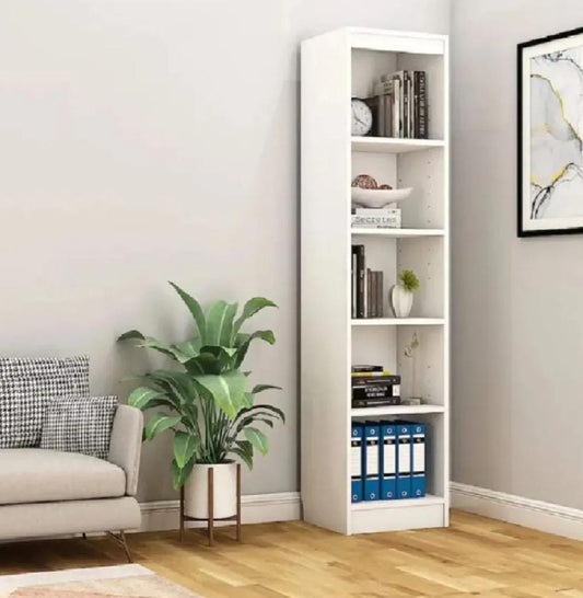 5-Tier Narrow Bookshelf Corner Shelf, Storage Shelves
