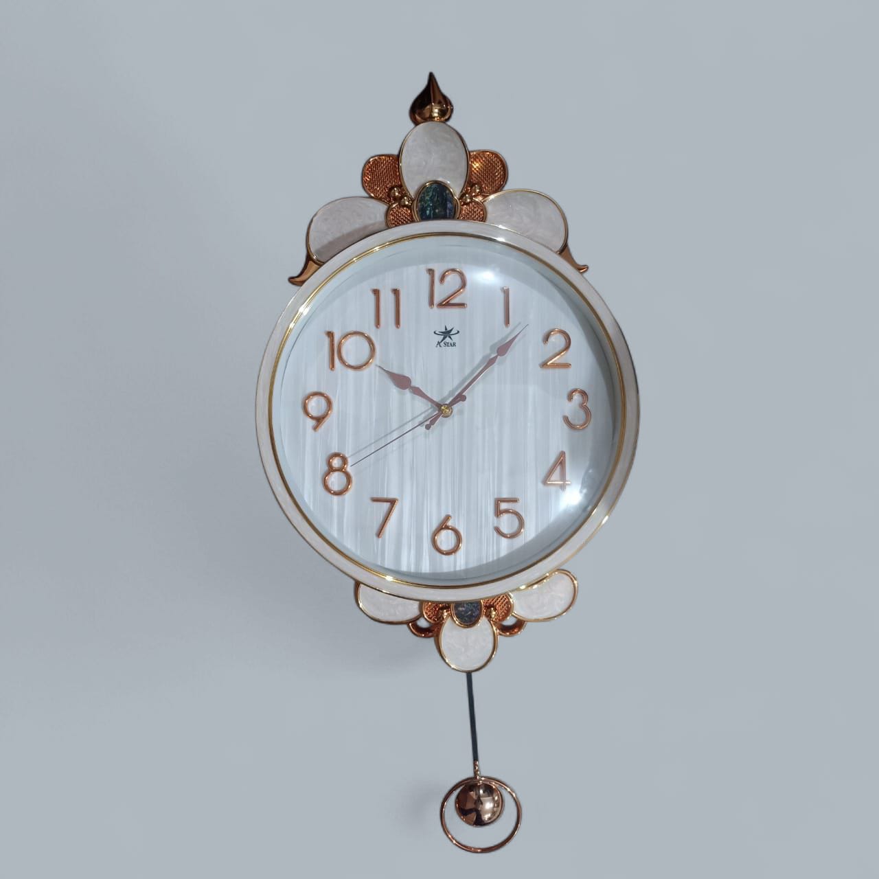 Royal Floral Pendulum Wall Clock
